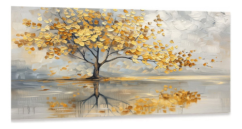 X Pintura De Diamante Diy 5d 80x40 Cm - Árbol Dorado Simple