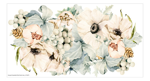 Vinilo Decorativo Hermoso Bouquet Floral En Pl 130x70