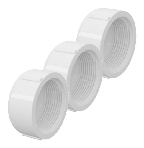 Kit 3 Tampão Cap Pvc Roscável 1.1/2 Branco (50mm) Tigre