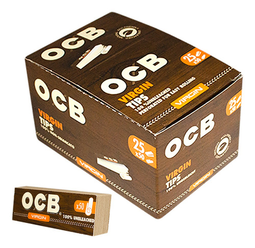 Filtros Boquilla Para Cigarros Ocb Carton Vigin X 25