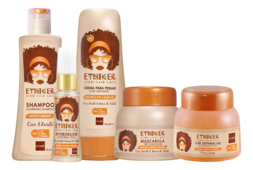 Pack Shampoo +crema Peinar +gel +máscara+hidroelixir Etniker