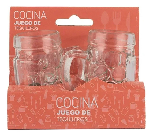 Vaso Tequilero Con Agarradera (2 Piezas) Blanco