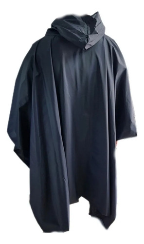 Impermeable Capa Con Capucha Alta Calidad Lluvia Azul Marino Unitalla