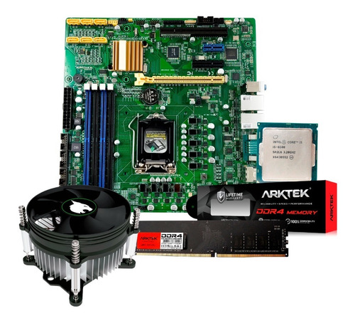 Imagen 1 de 5 de Tarjeta Madre Arktek H110m- + Procesador I5 + 8gb Ram+ Fan