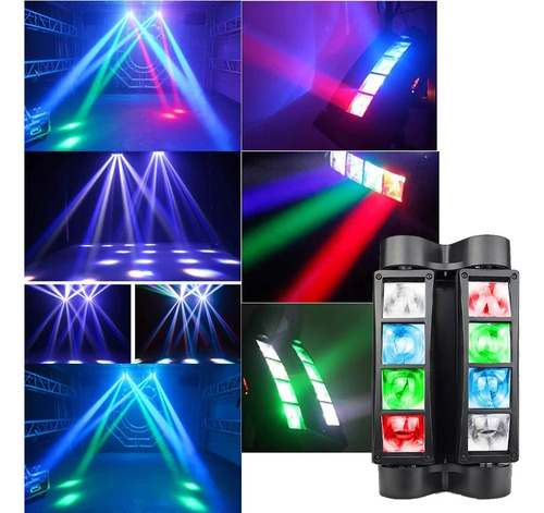 8 Leds Mini Cabezas Moviles Dj Luces De Escenario Dmx512