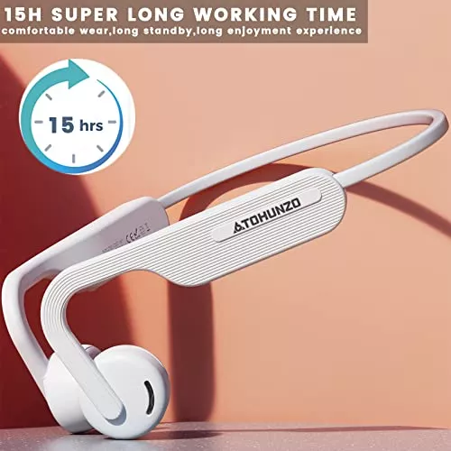 Auriculares inalámbricos Bluetooth 5.0 de conducción ósea, auriculares  inalámbricos con auriculares abiertos IPX5, resistentes al sudor, ligeros,  HiFi