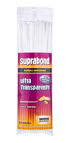 Barras Silicona Encoladora Finas 30cmx41u Ultra Transp 500g