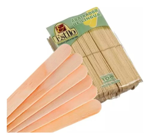 Abaixador De Língua Em Madeira Cx/100 Un - Estilo