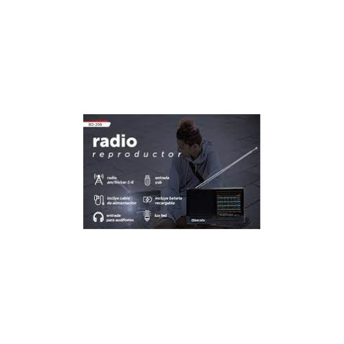 Bocina Radio Fm Reproductor Recargable Bluetooth 8x13x3.8cm 
