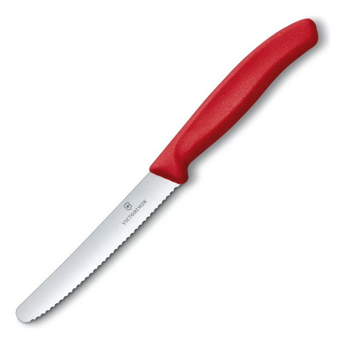 Faca Victorinox Swiss Classic para vegetais vermelha com lamina serrilhada