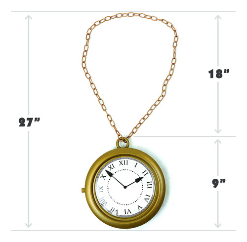 Collar Skeleteen Jumbo Gold Clock White Rabbit Alice
