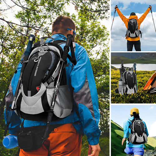 Inoxto Mochila Pequeña De Senderismo Con Bolsa De Agua De 2 L Y Cubierta Impermeable Para La Lluvia, Mochila De Hidratación De 25 L, Mochila De Senderismo, Mochila De Camping Para Viajes, Ciclismo
