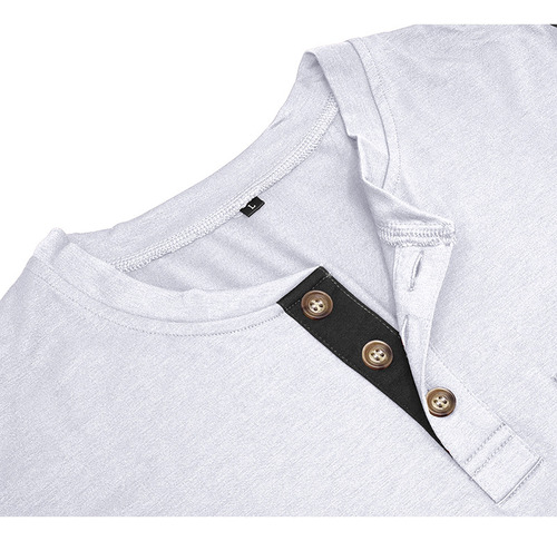 Camiseta Lisa De Manga Larga Con Cuello Redondo Para Uso Dia