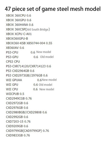 - 47 Consolas De Videojuegos Bga Stencil + Bga Jig