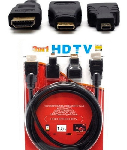 Cable Hdmi A Hdmi De 1.5 M Alta Definición Full Hd 1080