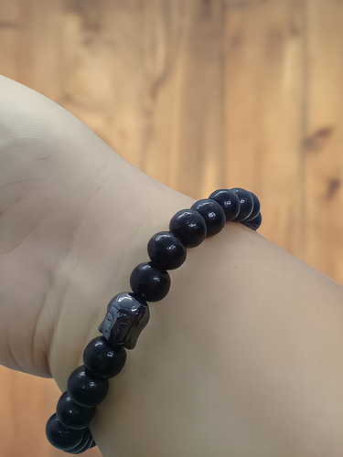 Imagem 10 de 10 de Japamala Masculino Cabeça De Buda Hematita E Pulseira