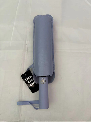 Paraguas Automático Plegable Protección Uv Con 12 Varillas Gris