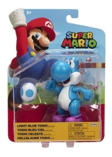 Figura Super Mario Bros Yoshi Celeste 10 Cms - Jakks