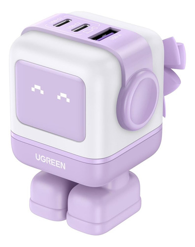 Ugreen Nexode Cargador Rápido Gan 65w 3 Puertos Usb Púrpura