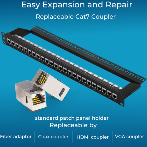 Rapink Patch Panel 24 Puertos Cat7 Con Inline Keystone 10g