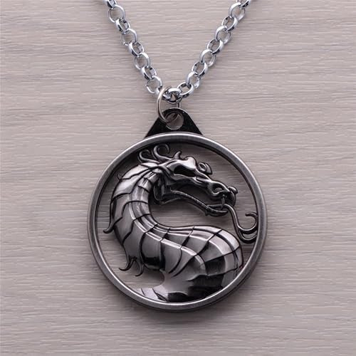 V Colar De Dragão De Prata Mortal Kombat Sub Zero Scorpion