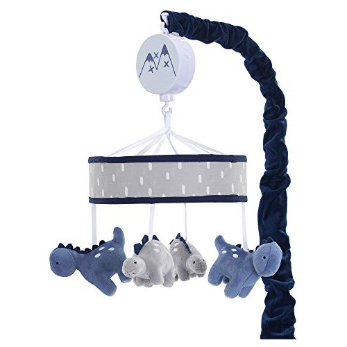 Móvil Cuna Musical Baby Dino, Azul/gris