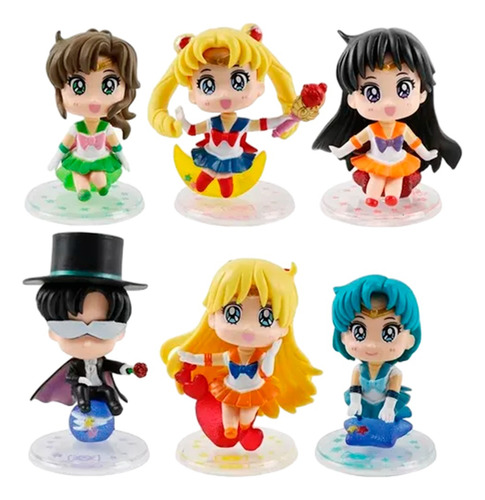 Muñeca Figura Sailor Moon Set X6 Anime Tuxedo Mask