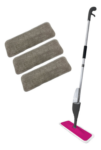 Trapeador Spray Mop Con Atomizador Y 3 Almohadillas Color MAGENTA