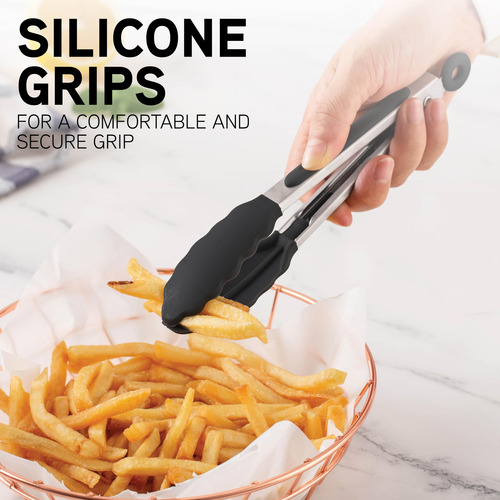 Juego De Pinzas Cook Con Silicona De Acero Inoxidable De Col