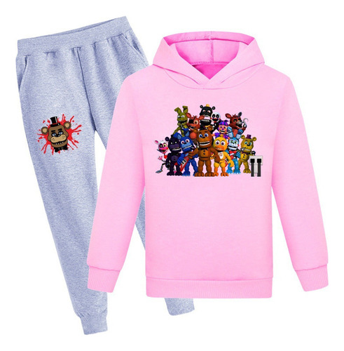 Five Nights At Freddy's Sudadera Rosa Con Capucha + Pantalón