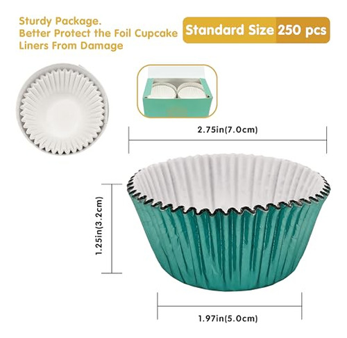 Moldes Estándar Para Magdalenas, Papel De Aluminio Verde Cla