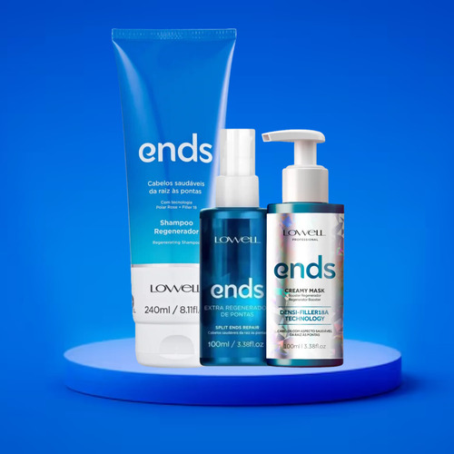 Kit Lowell Ends Sh 240ml + Leave-in 100ml+ Creamy Mask 100ml