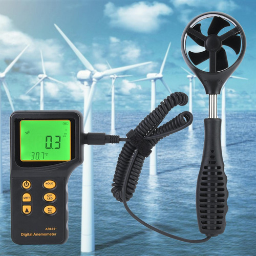 Anemômetro Digital, Medidor De Velocidade De Fluxo De Ar, Me