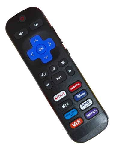 Control Para Smart Tv Hk Pro Roku Accesos Directos + Pilas Negro