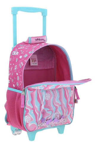 Mochila En Kit Con Ruedas Kinder Chenson Gato Hg70162-p Rosa Chicle Mochila Lapicera