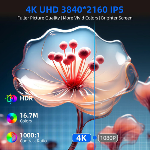 Uperfect Portable Monitor 4k, 15.6 Pañal 3840x2160 Uhd Hdr U