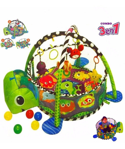 Imagen 3 de 5 de Gimnasio Gym Pelotero Para Bebe Con Pelotas+red Perimetral