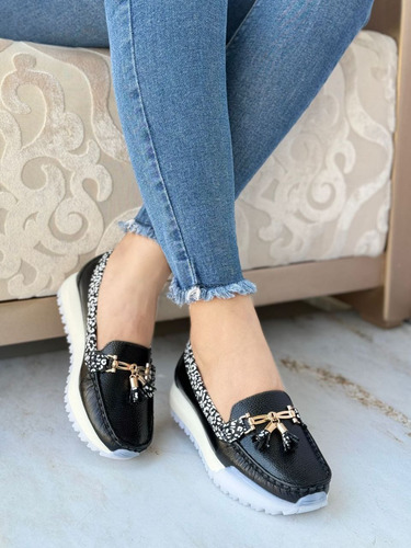 Mocasín Mujer Calzado Casual En Cuero