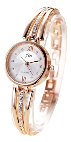 Reloj De Pulsera Mujer Ajustable Dorado Elegante 