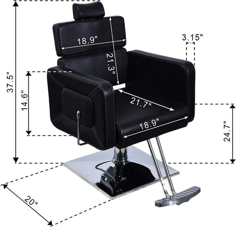Imagen 4 de 9 de Silla Para Peluqueria / Estilistas / Ajustable / Reclinable