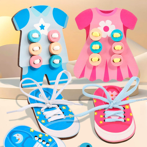 Juguete De Costura De Botones Juguetes Para Cordones De Ropa