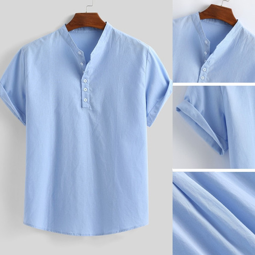 Camiseta Y Blusa Para Hombre Mezcla De Algodón Suelta De Ver 