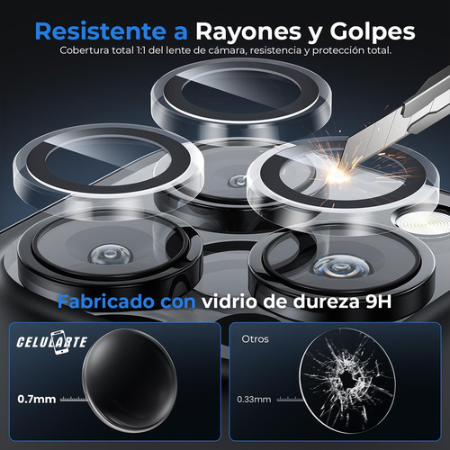 2 Micas Cristal Templado + Mica Lentes Cámara Para Iphone Iphone 16 Pro Max