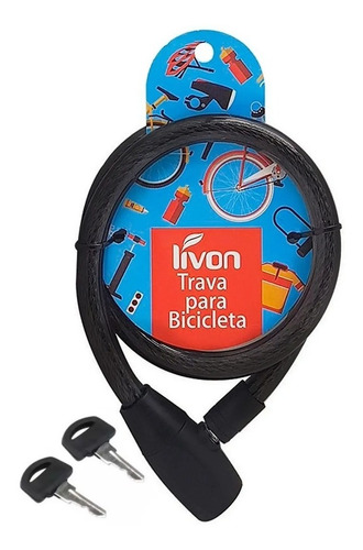 Trava Cabo Aço Cadeado Bike Estepe 2 Chaves Tranca Bicicleta