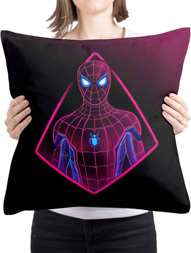 Cojin Decorativo Spiderman Neon Vengadores Hogar Poliester