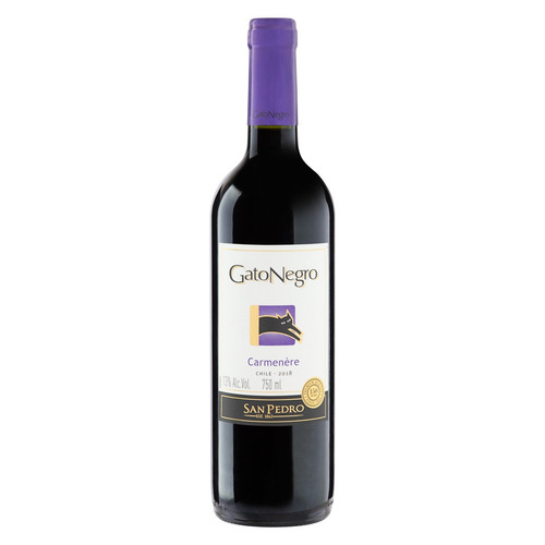 Imagem 1 de 3 de Vinho tinto seco Carménère Gato Negro 2018 adega Viña San Pedro Tarapacá 750 ml