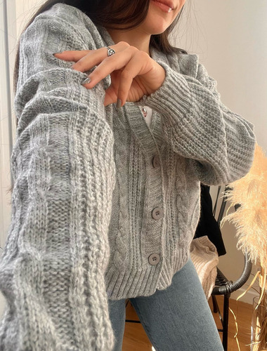 Cardigan De Mujer Con Botones Lana / Saco Sweater Pulover