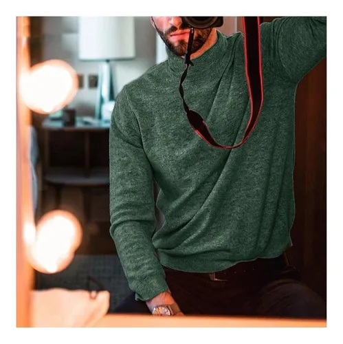 Nueva Tortuga De Punto Informal Para Hombre Con Cuello De To