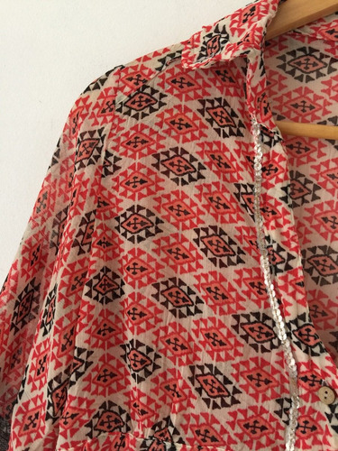 Camisa Blusa Talle Imperio Motivo Étnico Y Lentejuelas Sweet