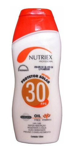 Protetor Solar Fps 30 120ml 1/3 Uva Nutriex